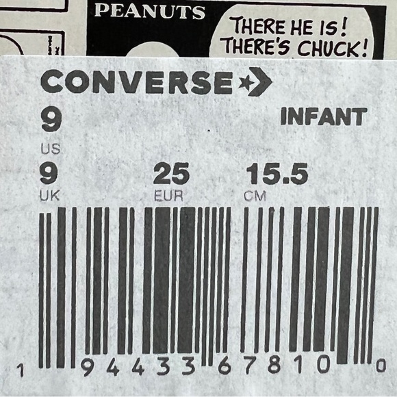NWT Converse x Peanuts Chuck Taylor All Star 2V Lo Shoes - Picture 10 of 12